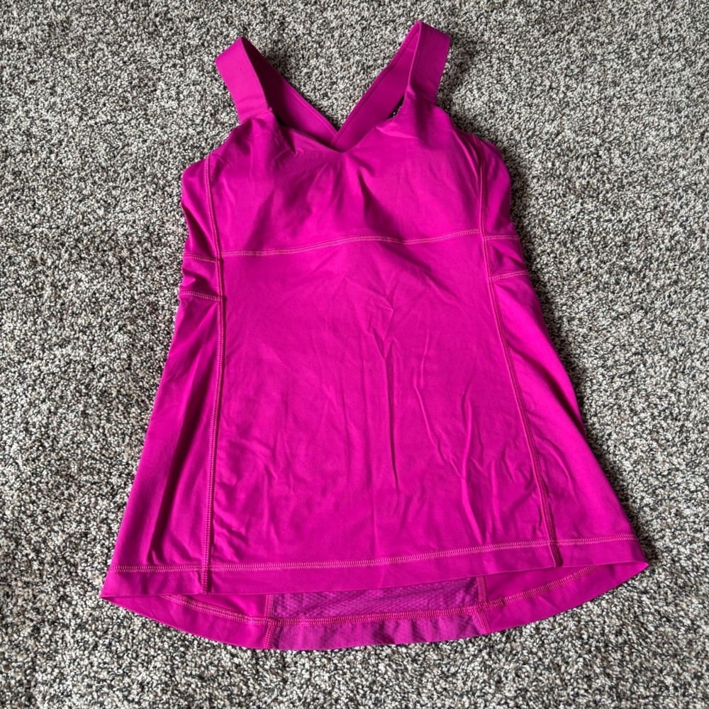 Lululemon Paris Perfection Pink Push Your Limits Athletic Tank Top Size 6